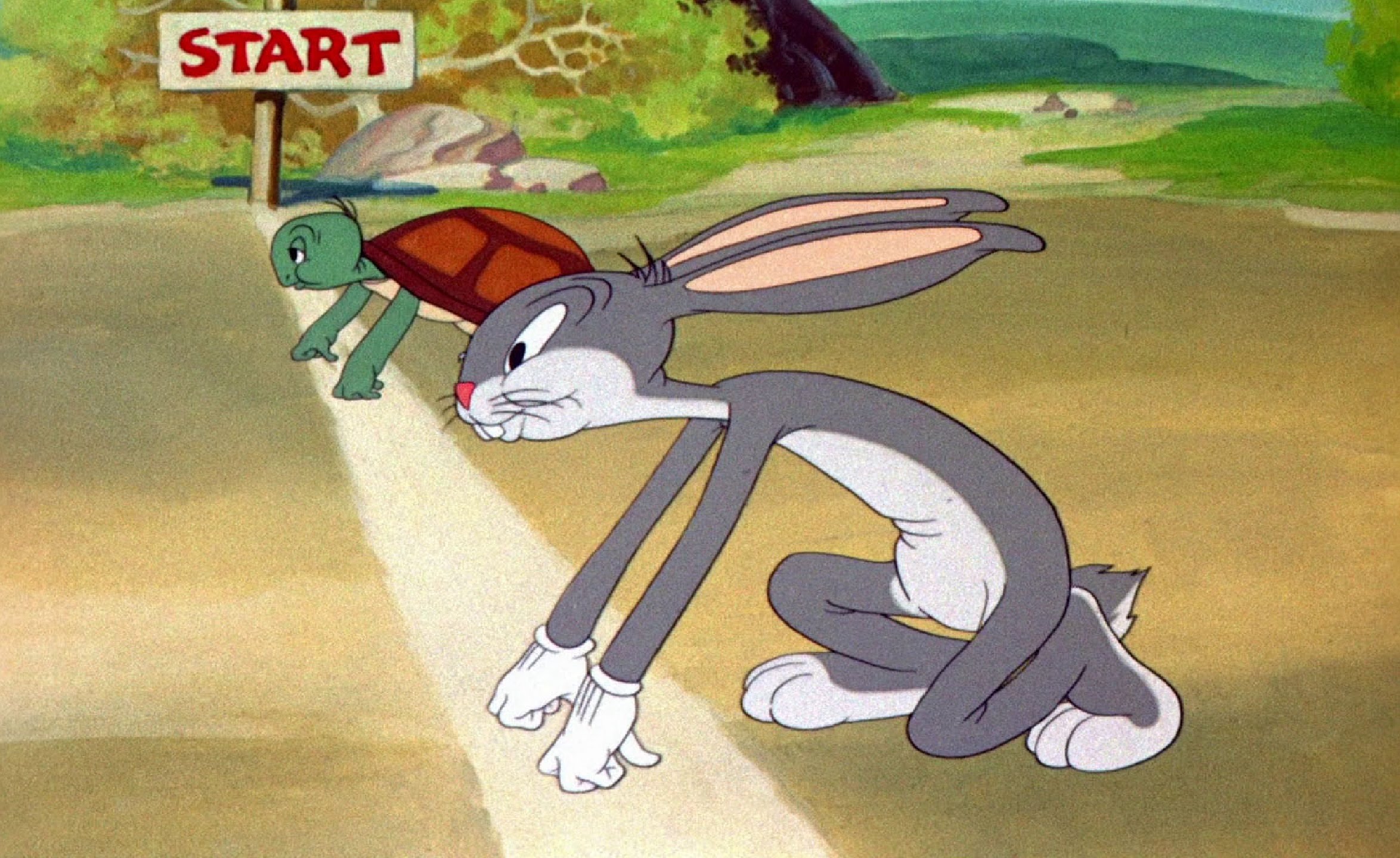 Tortoise and Hare start the race